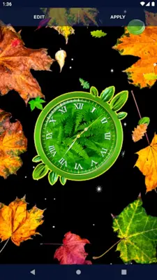 Forest Leaves Clock Wallpaper android App screenshot 2