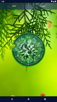 Forest Leaves Clock Wallpaper android App screenshot 4