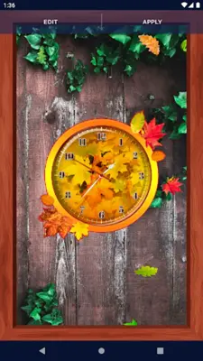 Forest Leaves Clock Wallpaper android App screenshot 5